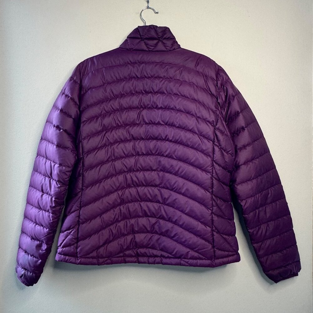 PATAGONIA Goose Down Sweater Jacket Womens XL Purple Puffer Winter Coat Warm - Picture 2 of 15